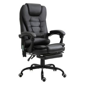 Vinsetto 7-Point Vibrating Massage Office Chair, High Back Executive Office Chair with Lumbar Support, Footrest, Adjustable Height, Black