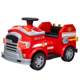 Qaba Kids Power Wheels Car, 12V Battery Powered Toddler Car with Siren, Flashing Lights Fire Extinguisher & Horn Music for Ages 3-5