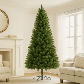 7FT Unlit Artificial Christmas Tree with 775 Tips, Full PVC Branches, Classic Green Holiday Tree with Sturdy Metal Stand for Indoor Home Decorati