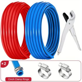 1/2'' PexB Pipe, 1/2'' Blue and Red Tubing (100 Feet x 2 Rolls)200 feet Kit, 1/2 Inch Pex Pipe for Portable Water