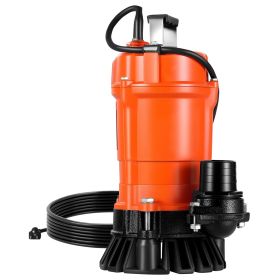 1/2 HP Submersible Trash Pump, 2000 GPH, 120V Cast Iron Submersible Sump Sewage Pump with 2 in Discharge, 39 ft Max Lift, Drain Dirty Clean Water