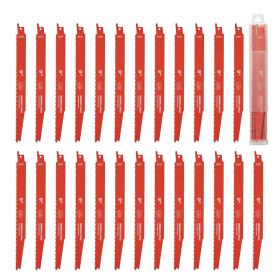 Reciprocating Saw Blades, 25 Pack, 6/12 TPI Bi-Metal Reciprocating Saw Blade Set with Universal Shank, Sharp Teeth for Fast and Smooth Cuts