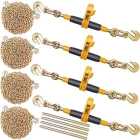 VEVOR Ratchet Chain Binder, 5/16"-3/8" Heavy Duty Load Binders, with G80 Chains 7100 lbs Secure Load Limit, Labor-saving Anti-skid Handle