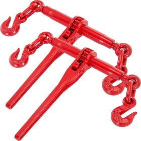 VEVOR Chain Binder 5/16in x 3/8in, Ratchet Load Binder 6600lbs Capacity, Ratchet Lever Binder w/ G70 Hooks, Adjustable Length