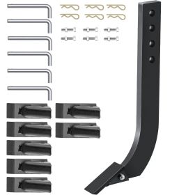 VEVOR Box Blade Shank, 18'' Scarifier Shank, 4 Holes Box Scraper Shank, Ripper Shank with Removable Tapered Teeth and Pins
