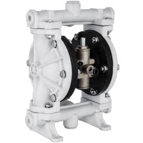 VEVOR Air-Operated Double Diaphragm Pump, 1/2 in Inlet & Outlet, Polypropylene Body, 2.5 GPM & Max 80PSI
